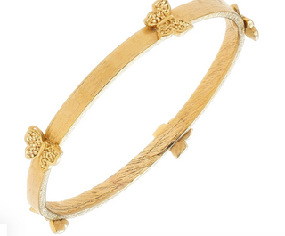 Gold Butterfly Bangle Bracelet