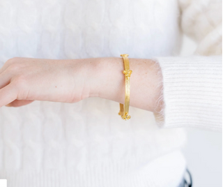 Gold Butterfly Bangle Bracelet