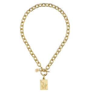 Bird Bam Mahjong Gold Toggle Necklace
