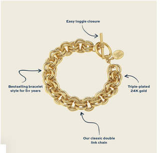 Gold Double Link Chain Bracelet