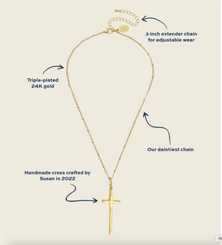 Dainty Tall Cross Necklace