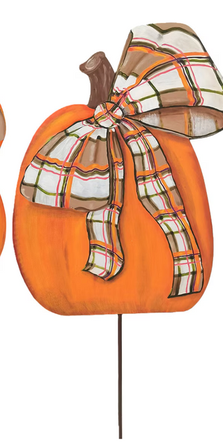 Modern Plaid Bow Pumpkins