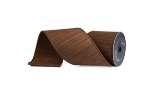 4" Shimmering Silk Pecan Brown Ribbon