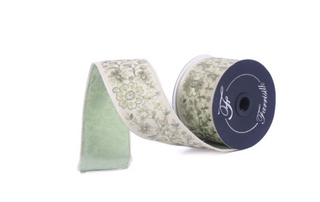 2.5" Floret Tapestry Beige Ribbon