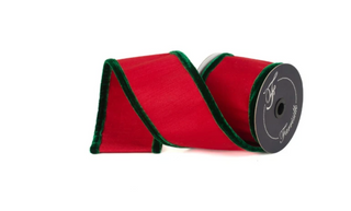 4" Plush Puff Emerald And Red Ribbon