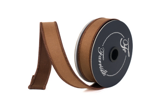 1" Linen Tones Cappuccino Brown Ribbon