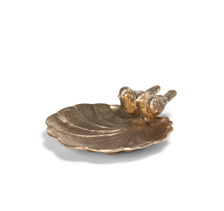 Gilded Perch Pewter Jewelry Dish