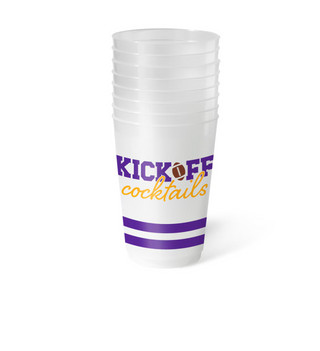 Kickoff Cocktails Purple + Yellow Frost Flex Cup 20oz (Set of 8)