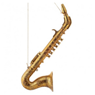 17" Gilded Plastic Saxophone Ornament