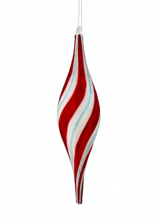 10" Glass Peppermint Finial Ornament