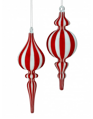 Glass Peppermint Finial Ornament