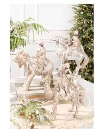 16" Resin Renaissance Three Kings with Animals