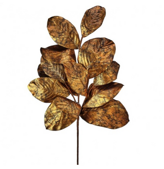37" Gilded Magnolia Leaf Spray