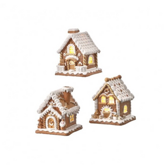 6" LED Battery Powered Clay Gingerbread House