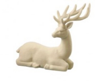 5-9.5" Resin White Flocked Deer