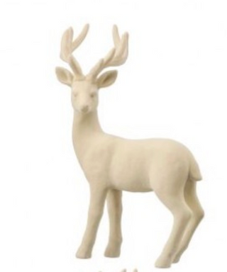5-9.5" Resin White Flocked Deer