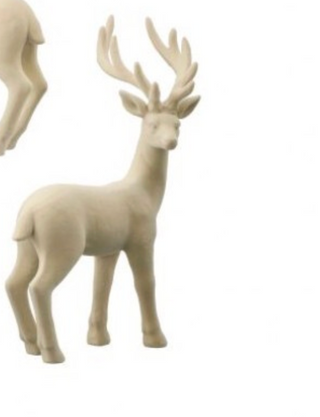 5-9.5" Resin White Flocked Deer