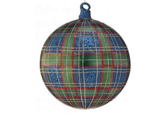 6" Glass Gentlemen Plaid Ornament