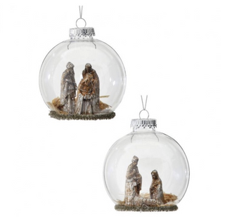 4" Plastic Nativity Dome Ornament