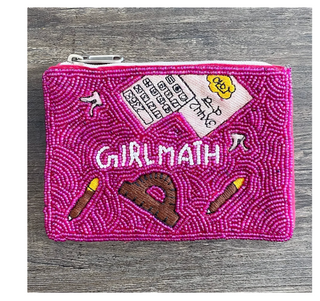 Girl Math Beaded Coin Purse