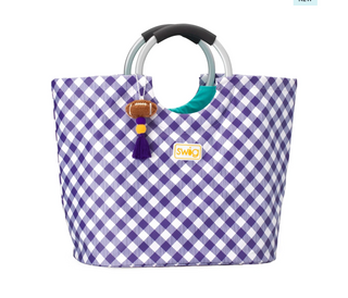 Gameday Gingham Purple + Yellow Loopi Tote Bag