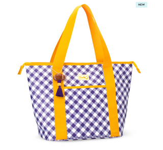 Gameday Gingham Purple + Yellow Zippi 36 Cooler