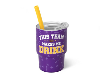 This Team Makes Me Drink Purple + Yellow Swig Shot 2oz
