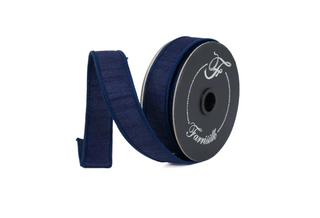 1" Navy Blue Dupion Ribbon