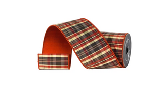 4" Cinnamon Plaid Ribbon