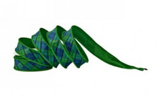 1.5" X 10yd Dupion Plaid Ribbon Blue/Green