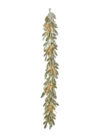60" Gold Berry Bay Leaf Garland