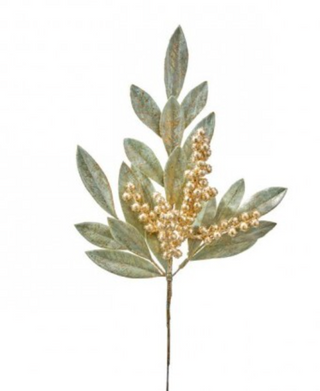 18" GOLD BERRY BAY LEAF PICK