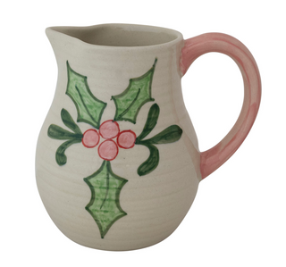 Stoneware Ribbed Pitcher