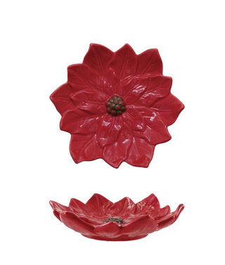 Ceramic Poinsettia Plate