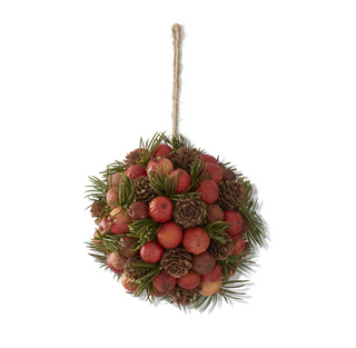 Orange Pods Pinecones & Pine Round Ornament