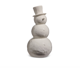10.25" White Glazed Snowman