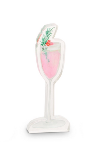 6" Holiday Happy Hour Acrylic Block