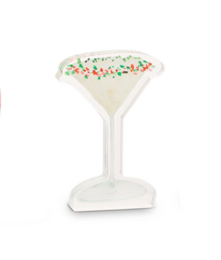 6" Holiday Happy Hour Acrylic Block