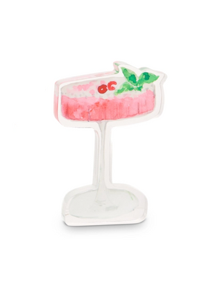 6" Holiday Happy Hour Acrylic Block