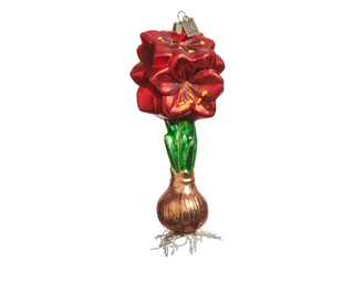 6" Red Amaryllis Bulb Ornament