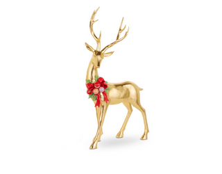33.5" Gold Deer with Ornament Wreath