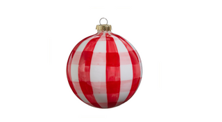 5" Red Gingham Ball Ornament