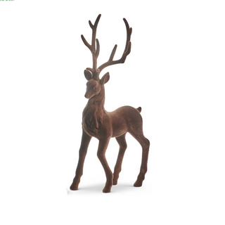 21" Brown Flocked Deer