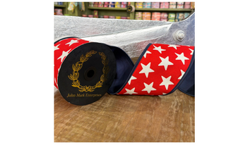 4" JME Star Print Taffeta Fused Royal Piping