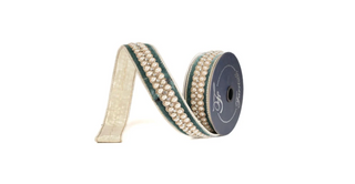 1.5" Pearl Necklace Celadon Ribbon