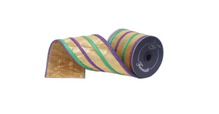 4" Cableknit Mardi Gras Ribbon