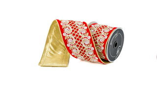 4" Red and Gold Lattice