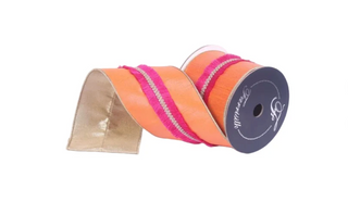 4" Velvety Fringe Orange and Hot Pink