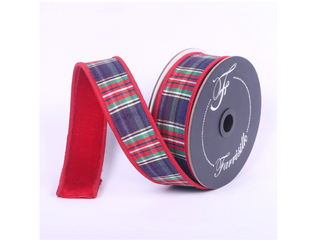 1.5" Plaid Plush Red, Green, Navy