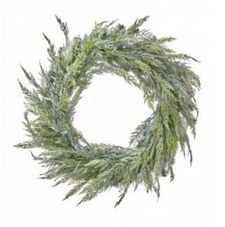36" Iced Cedar Wreath
